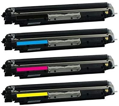 Compatible Toner Cartridge Replacement for (HP) 126A, CE310A CE311A CE312A CE313A (1 Black, 1 Cyan, 1 Yellow, 1 Magenta, 4-Pack) - eBuy KSA