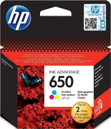 HP 650 Tri-color (Cyan, Magenta, Yellow) Original Ink Advantage Cartridge - CZ102AK - eBuy KSA