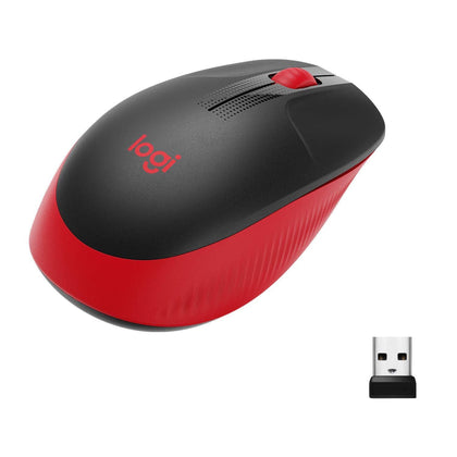 Logitech Wireless Mouse Full Size M190 - Red - eBuy KSA