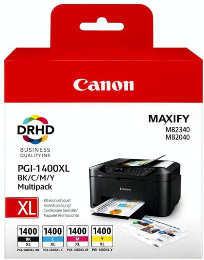 Canon PGI-1400XL BK/C/M/Y Multipack لـ Maxify MB2340 MB2040 MB2140 MB2710