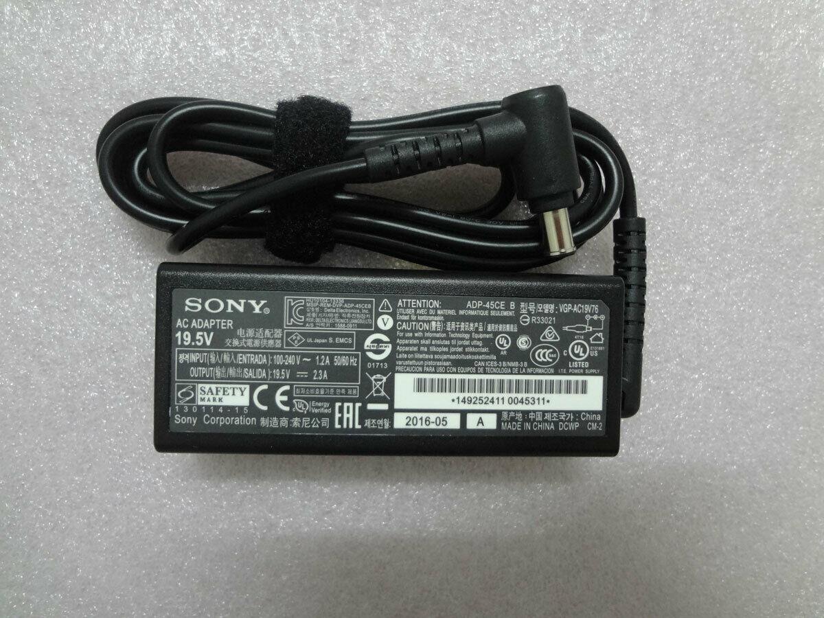 Original 19.5V 2.3A 45W AC Adapter Charger For Sony VAIO VGP-AC19V67 ADP-45UD VGP-AC19V68 Vaio Fit SVF15A16CXB (6.5*4.4mm)
