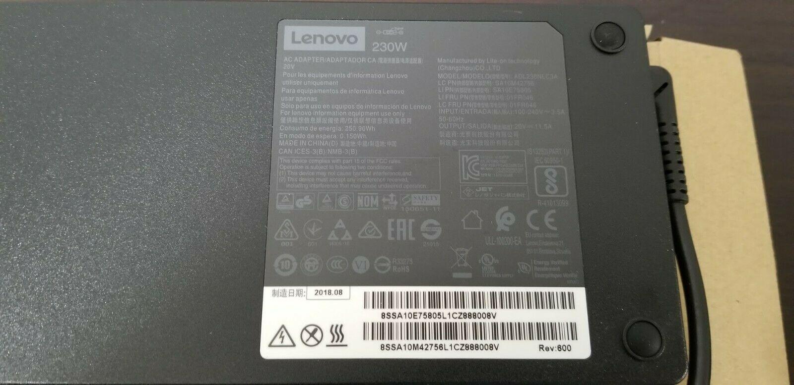 Original Lenovo 20V 11.5A 230W Legion Y540-15IRH Y740-17ICH AC Adapter Charger
