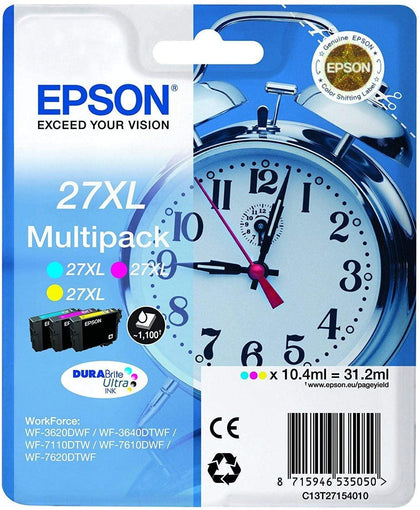 Epson 27XL Multipack with High Capacity Yellow, Cyan & Magenta Ink Cartridges - eBuy KSA
