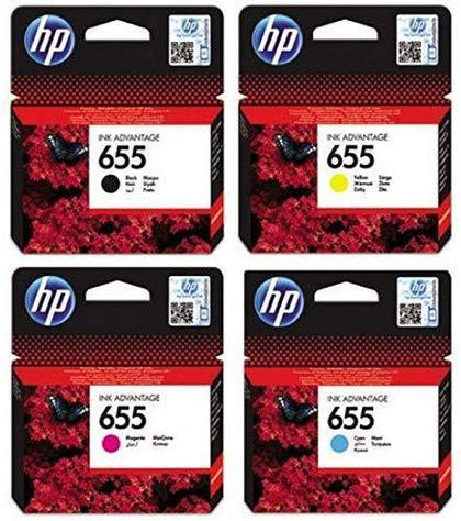 HP 655 Ink Cartridges Set - Black, Cyan, Magenta and Yellow - eBuy KSA