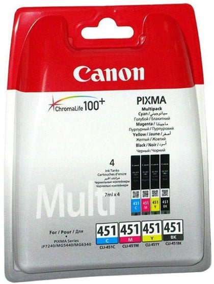 Canon CLI-451 حزمة متعددة الألوان بأربعة ألوان