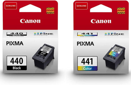 خراطيش حبر Canon 440 أسود و441 ثلاثية الألوان للطابعة