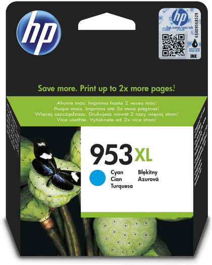 HP 953XL Cyan Original Ink Advantage Cartridge - F6U16AE - eBuy KSA