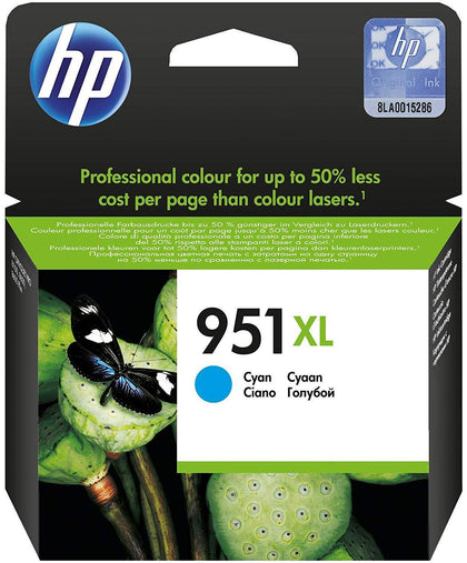 HP 951XL Cyan Original Ink Advantage Cartridge - CN046AE