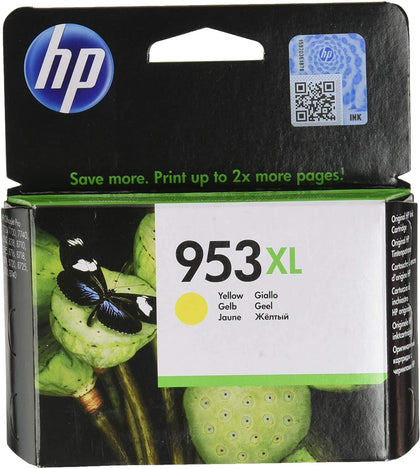 HP 953xl High Yield Ink Cartridge, Yellow - F6U18AE - eBuy KSA