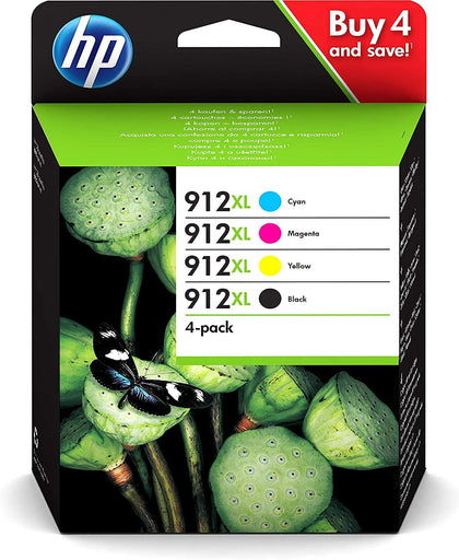 HP 912XL 4-pack Black/Cyan/Magenta/Yellow Original Ink Cartridges - eBuy KSA