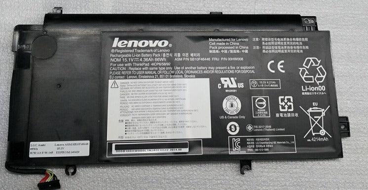 New 15.2V 66Wh Genuine 00HW008 Battery for Lenovo Thinkpad ASM P/N SB10F46446