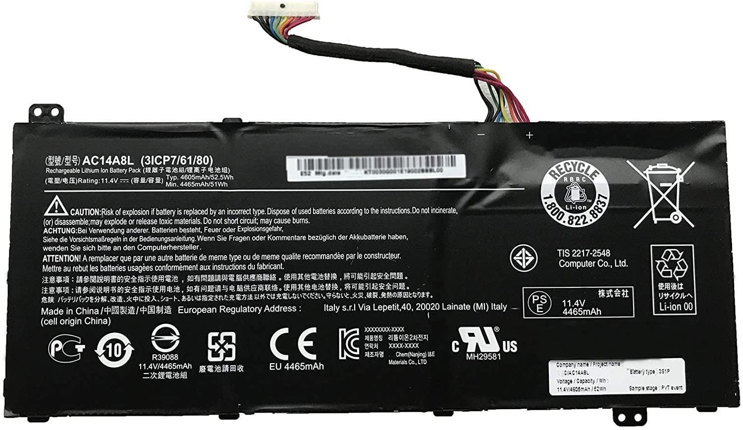 AC14A8L Original Battery For Acer V15 Nitro Aspire VN7-571 VN7-571G VN7-591 VN7-591G VN7-791G