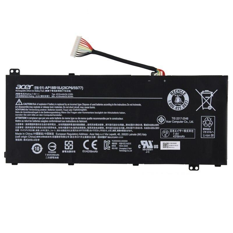 7.6V 4515mAh Original laptop battery for Acer AP18B18J A314-32-33 2ICP6/55/77