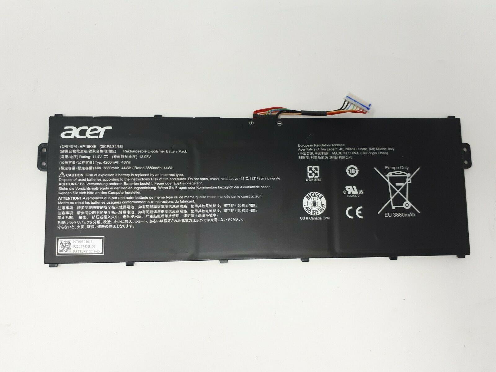 Original Acer AP18K4K Chromebook Spin 311 R721T Laptop Battery