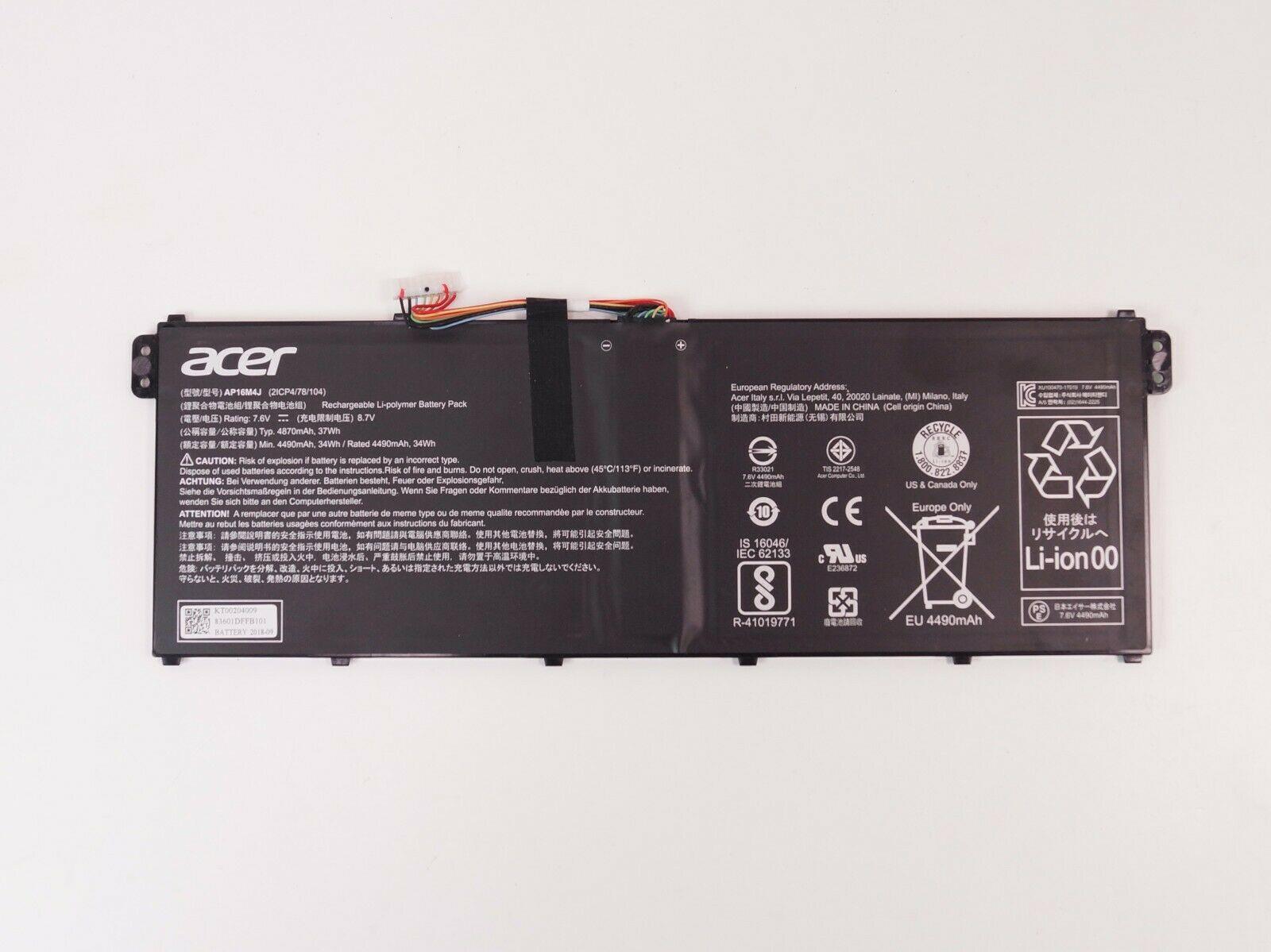 Genuine Acer AP16M4J 2ICP4/78/104 aspire 3 a315 33 Laptop Battery