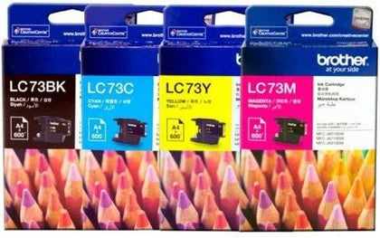 Brother Lc-73 Black, Cyan, Magenta & Yellow Ink Cartridge Set