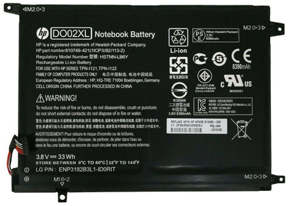 3.8V 33wh Original DO02XL Laptop Battery compatible with HP Pavilion X2 10 810749-2C1 HSTNN-LB6Y HSTNN-DB7E TPN-I121 TPN-I122 - eBuy KSA