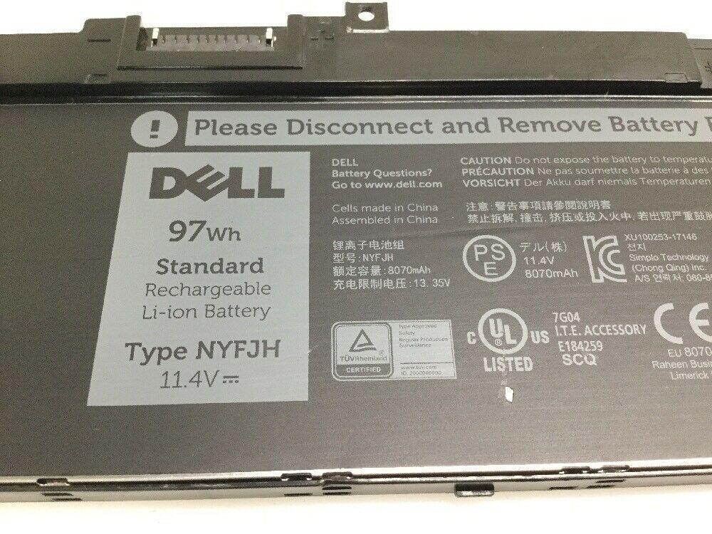 Dell Precision 7730 7530 7540 7330 Laptop Battery 11.4V 97Wh NYFJH GW0K9 00WMRC