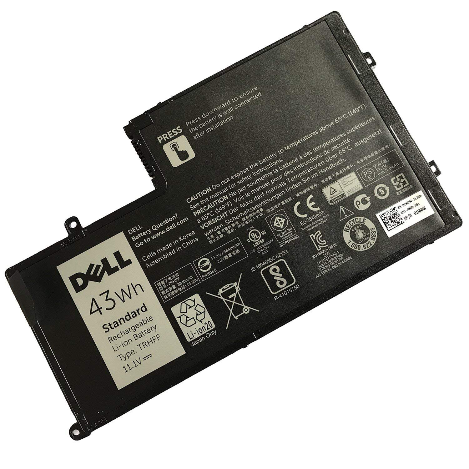 Dell Inspiron 14 14-5447 15 15-5547 TRHFF 1V2F6 11.1V 43wh Original Laptop Battery compatible with Maple 3C DL011307-PRR13G01 01V2F6