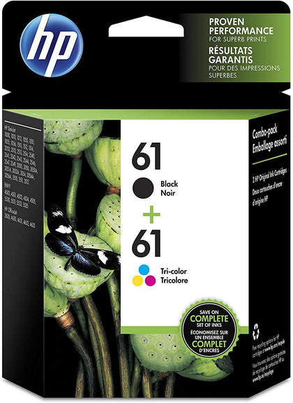 HP 61 Black Ink Cartridge (CH561WN), HP 61 Tri-Color Ink Cartridge (CH562WN), 2 Ink Cartridges (CR259FN) - eBuy KSA