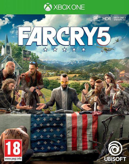 لعبة فيديو Far Cry 5 لـ Microsoft Xbox One X من UbiSoft Region 2 PAL، تم تصنيفها بإصدار 18 من PEGI في فبراير 2018